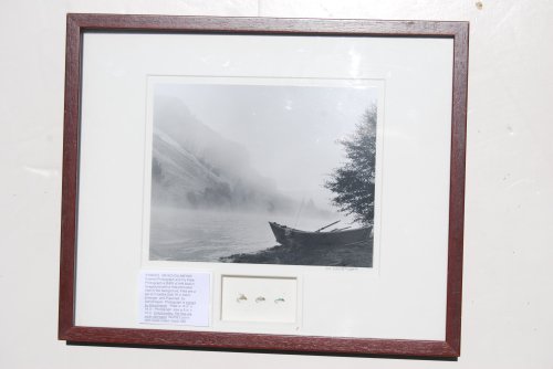 JIM SCHOLLMEYER Framed Photograph and Fly Plate. SOLD